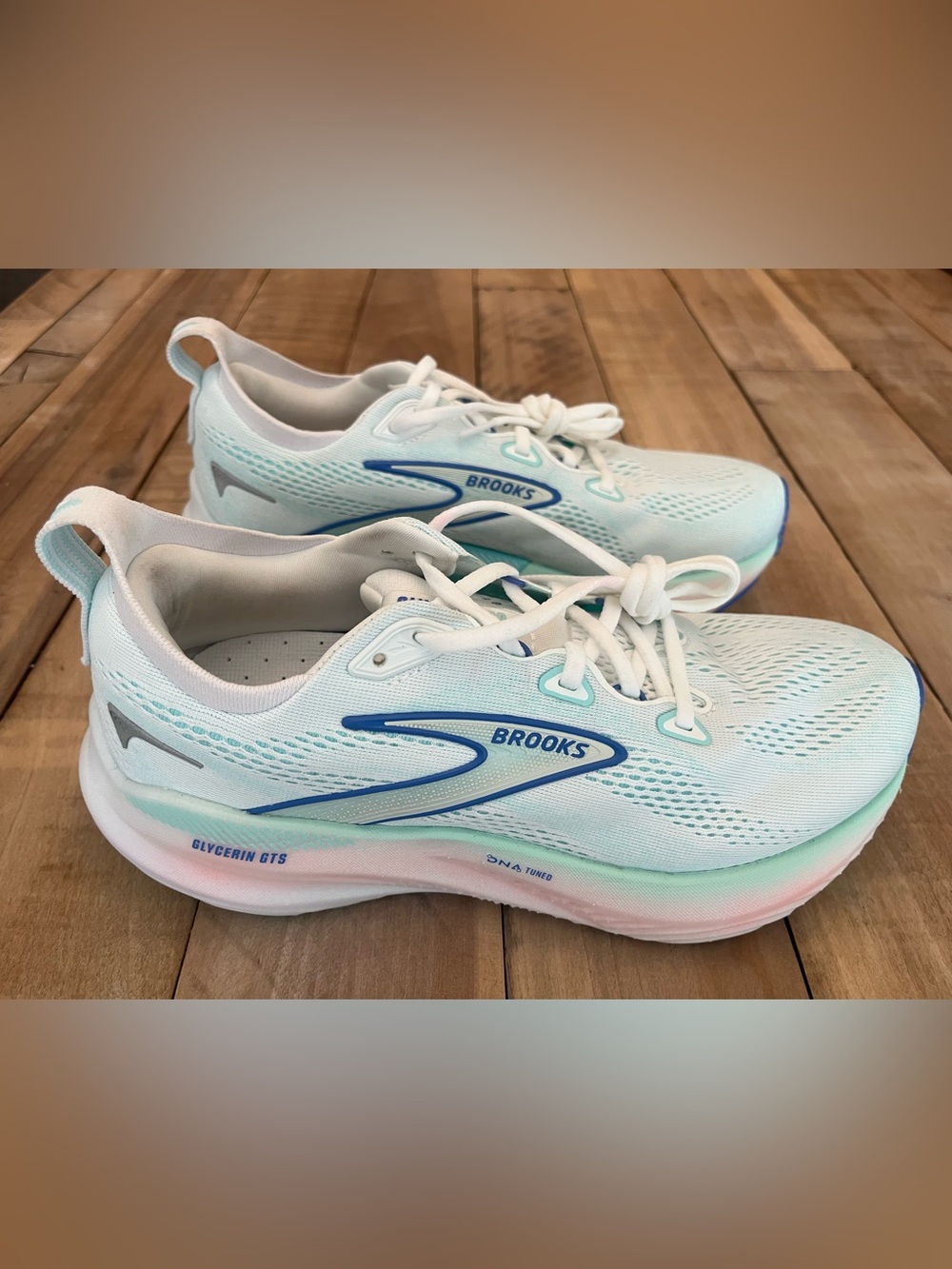 Brooks Glycerin GTS 22 Limpet Shell Amparo Blue W Running Shoes Size 8.5D (Wide) - Picture 7 of 14